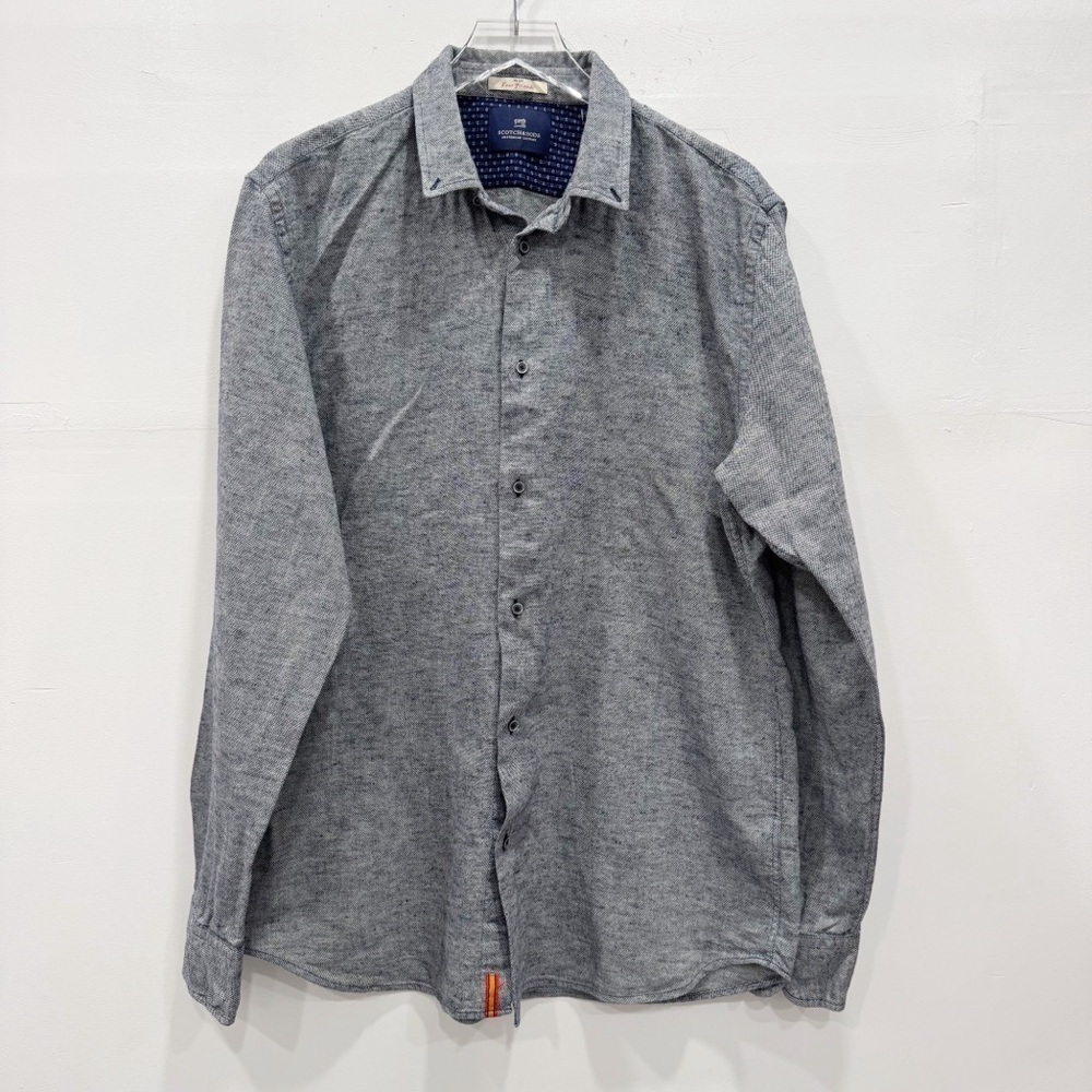 Scotch & Soda Cotton Button Down Shirt Long Sleeve XXL Cotton Linen Blend